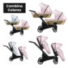 003-carritosdebebes.com-Carrito Bebé Gemelar Ivento Glam Dúo 2 o 3 en 1- Kunert – Combina colores