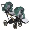 Carrito Bebé Gemelar Fluo V3 Slim - Junama verde y dorado (10)