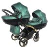 Carrito Bebé Gemelar Fluo V3 Slim - Junama verde y dorado