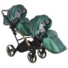Carrito Bebé Gemelar Fluo V3 Slim - Junama verde y dorado (11)