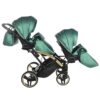 Carrito Bebé Gemelar Fluo V3 Slim - Junama verde y dorado (12)