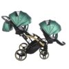 Carrito Bebé Gemelar Fluo V3 Slim - Junama verde y dorado (14)