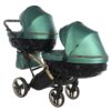 Carrito Bebé Gemelar Fluo V3 Slim - Junama verde y dorado (4)