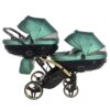 Carrito Bebé Gemelar Fluo V3 Slim - Junama verde y dorado (6)