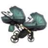 Carrito Bebé Gemelar Fluo V3 Slim - Junama verde y dorado (9)