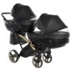 Carrito Bebé Gemelar Fluo V3 Slim - negro y dorado (10)