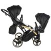 Carrito Bebé Gemelar Fluo V3 Slim - negro y dorado (4)