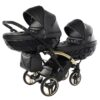 Carrito Bebé Gemelar Fluo V3 Slim - negro y dorado (9)
