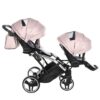 Carrito Bebé Gemelar Fluo V3 Slim - rosa plata (4)