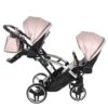Carrito Bebé Gemelar Fluo V3 Slim - rosa plata (6)