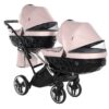 Carrito Bebé Gemelar Fluo V3 Slim - rosa plata (8)