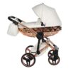 Carrito Bebé Fluo V3 Glossy 2o3 en 1 Junama- blanco y COBRE - CARRITOSDEBEBES.COM (1)