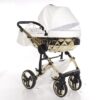 Carrito Bebé Fluo V3 Glossy 2o3 en 1 Junama- blanco y ORO - CARRITOSDEBEBES.COM (2)