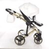 Carrito Bebé Fluo V3 Glossy 2o3 en 1 Junama- blanco y ORO - CARRITOSDEBEBES.COM (4)
