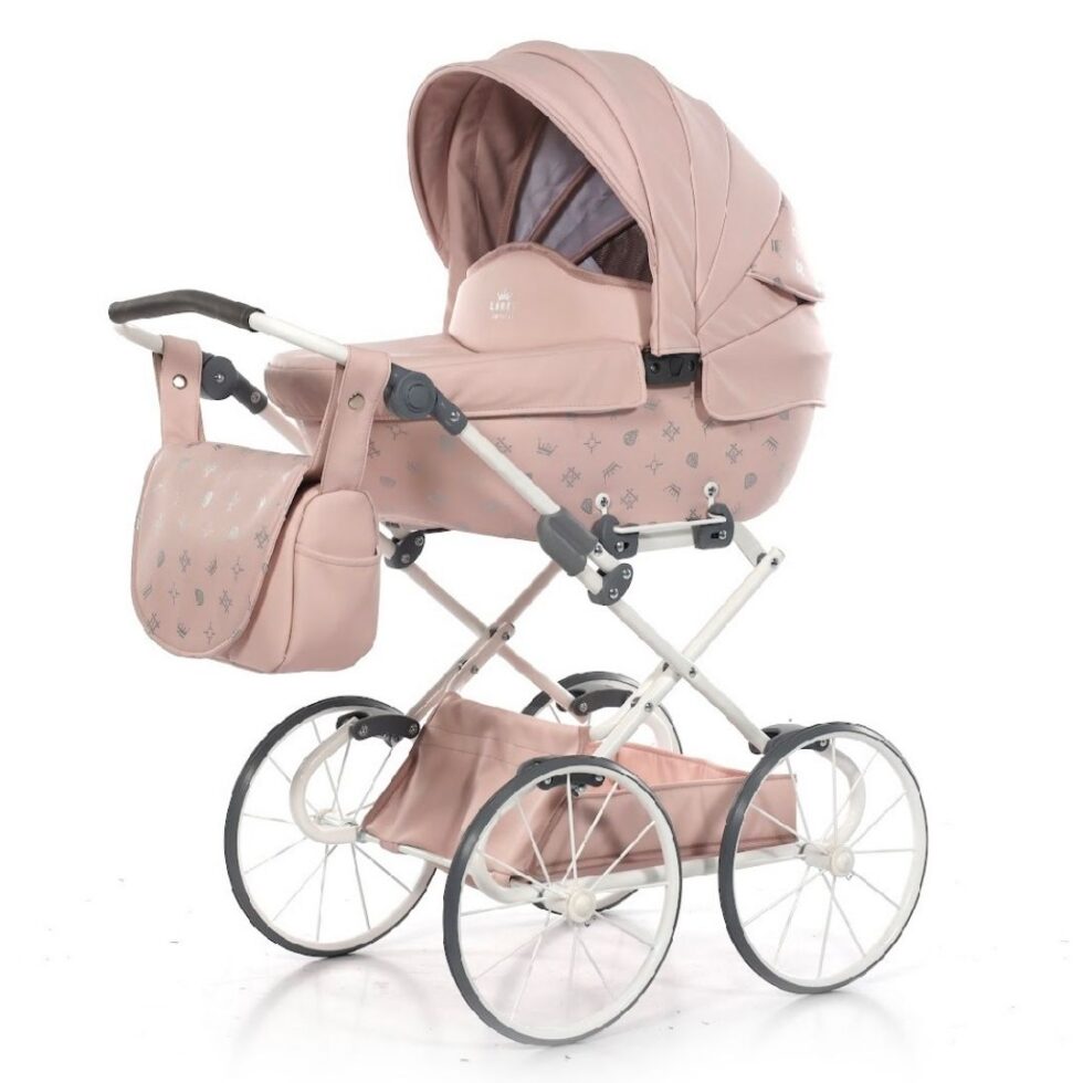 Carrito De Muñecas Con Marco De Hierro Y Tela Suave, Plegable De 38x38x68 Cm, Ideal Para Juego De Roles Y Regalo Para Niños