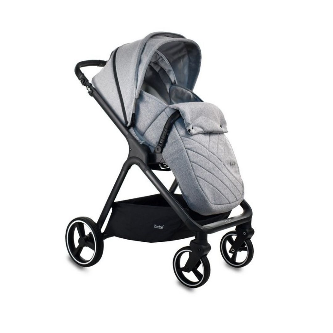 iBebe Ice negro y gris silla de paseo cubrepiernas ergonómico y funcional