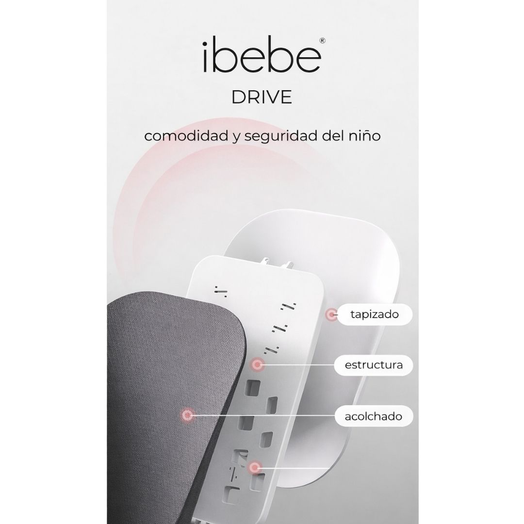 Carrito de bebé eléctrico ibebe Drive con sistema de frenado inteligente luz led respaldo acolchado