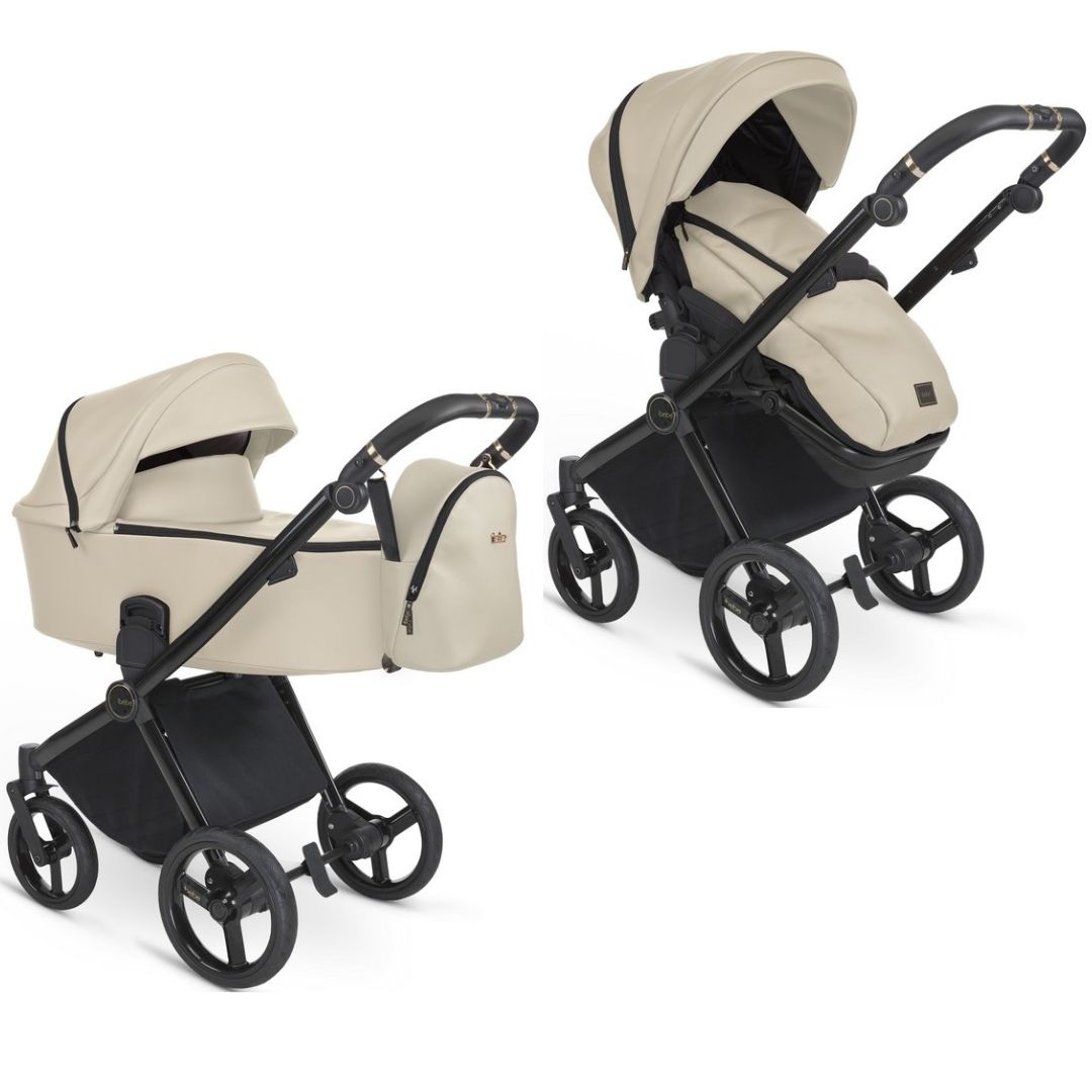 iBebe Gloss eco beige capazo para recién nacido hasta 9kg y silla de paseo hasta 22kg con saco de dormir