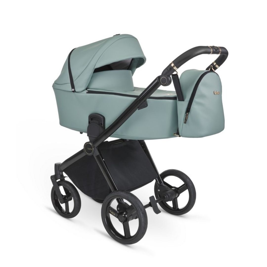iBebe-Gloss-eco-menta - carritosdebebes.com iBebe Gloss eco menta capazo para recién nacido hasta 9kg y silla de paseo hasta 22kg con saco de dormir y mochila comodidad absoluta y funcionalidad diseño cautivador