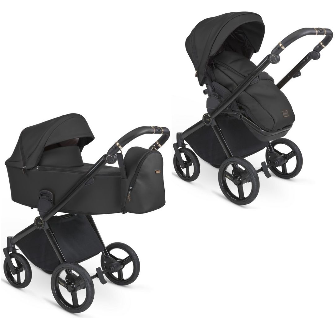 iBebe-Gloss-eco-negro - carritosdebebes.com (3) iBebe Gloss eco negro capazo para recién nacido hasta 9kg y silla de paseo hasta 22kg con saco de dormir