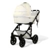 Carrito de bebé ultra MOMMO 2o3 en 1 Ecopiel - blanco - carritosdebebes.com (1)