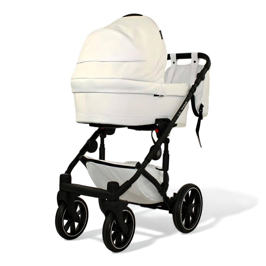 Carrito de bebé ultra MOMMO 2o3 en 1 Ecopiel - blanco - carritosdebebes.com (1)