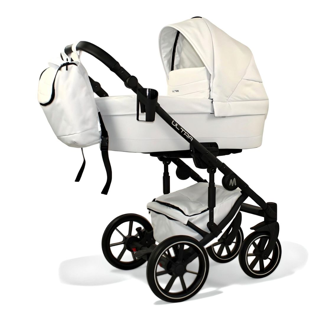 Carrito de bebé ultra MOMMO 2o3 en 1 Ecopiel - blanco - carritosdebebes.com