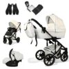 Carrito de bebé ultra MOMMO 2o3 en 1 Ecopiel - blanco - carritosdebebes.com