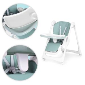 Trona-ecotoys-regulable, bandeja extraíble y cierre que impide que el niño se deslice hacia abajo 