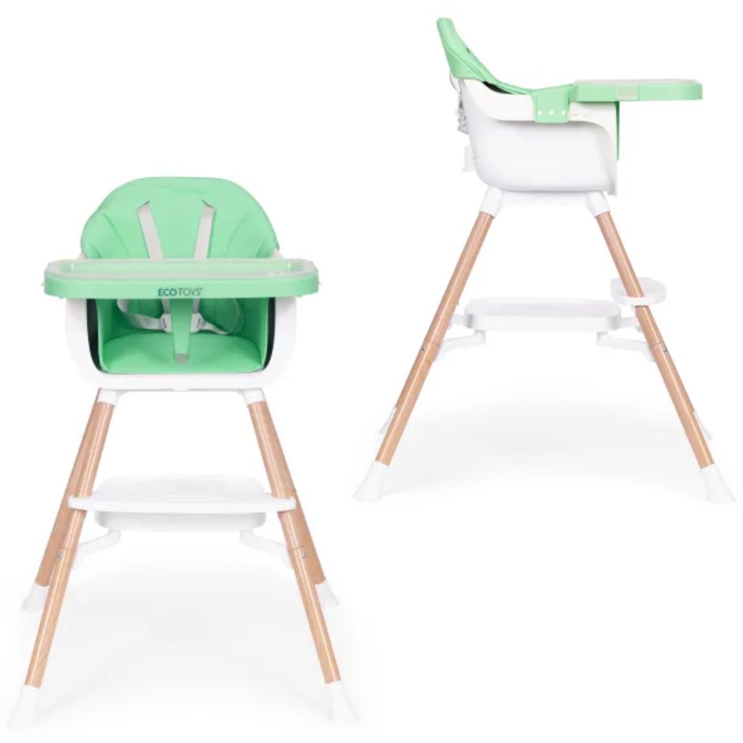 Silla de alimentación para bebés 2 en 1, verde, ECOTOYS