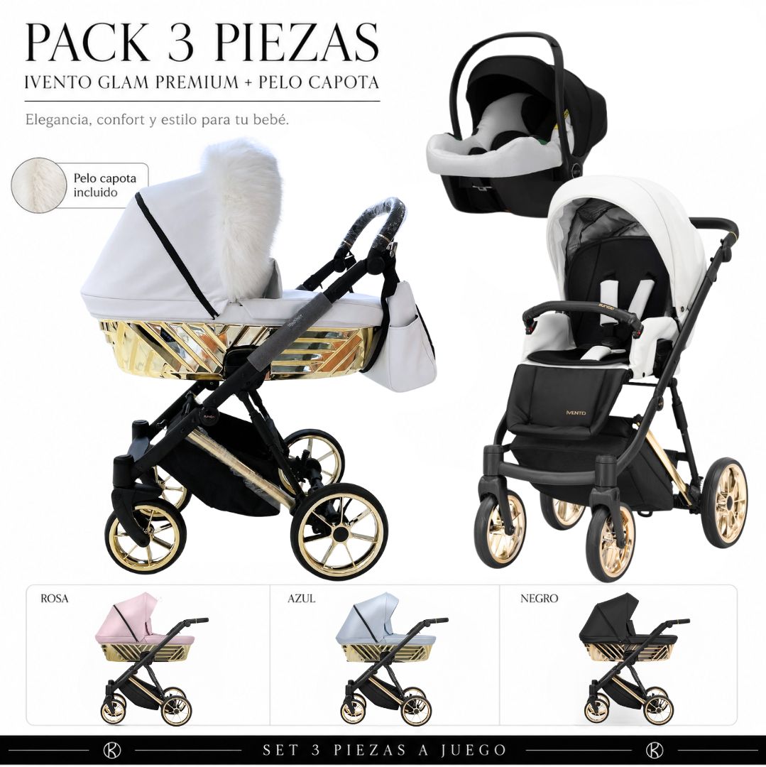 PACK 3 PIEZAS IVENTO PREMIUM GLAM KUNERT+ PELO CAPOTA