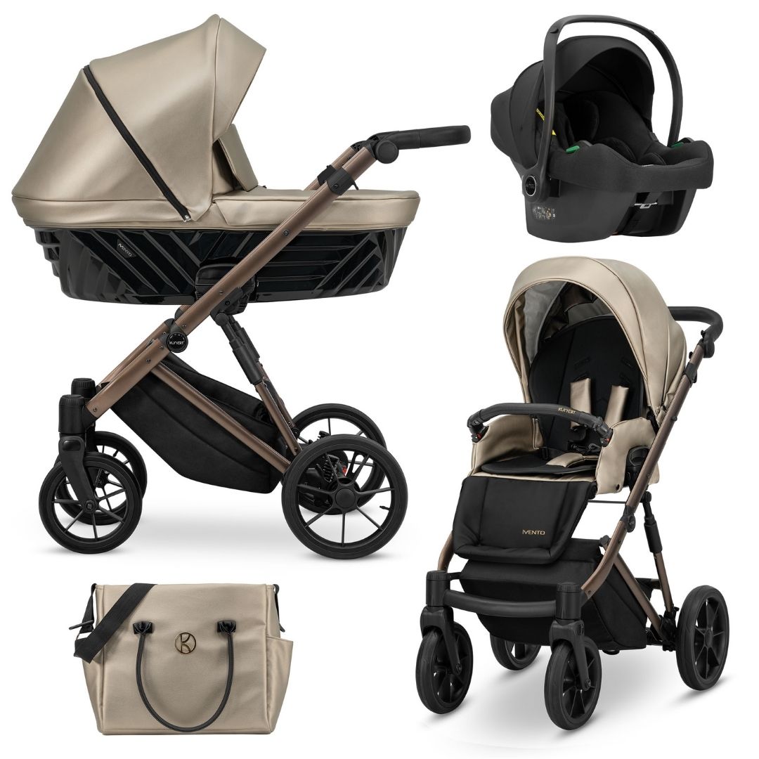Carrito Bebé Kunert Ivento Ecopiel 2o3 en 1 Chasis Chocolate